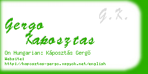 gergo kaposztas business card