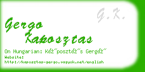 gergo kaposztas business card